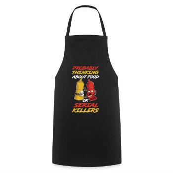 Food Or Serial Killers Krimiserie Geschenk - Kochschürze - Schwarz - Vorne - AI Model Male 185 dark (185cm)