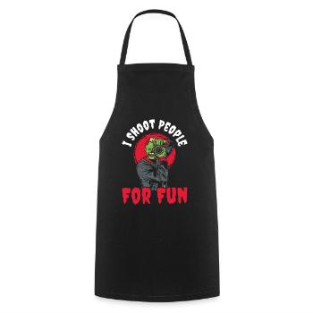 I Shoot People For Fun Photography Gift - Cooking Apron - black - Front - AI Model Male 185 dark (185cm)