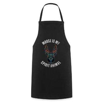 Moose Is My Spirit Animal Moose Gift - Cooking Apron - black - Front - AI Model Male 185 dark (185cm)