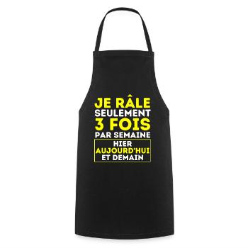 Râleur Humour Homme Femme Râleuse Cadeau Râleurs - Tablier de cuisine - noir - Devant - AI Model Male 185 dark (185cm)