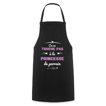 On ne touche pas à la princesse de parrain - Tablier de cuisine - noir - Devant - AI Model Male 185 dark (185cm)