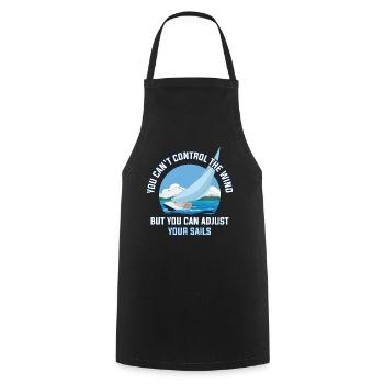 You Cant Control The Wind Sailing Gift - Cooking Apron - black - Front - AI Model Male 185 dark (185cm)