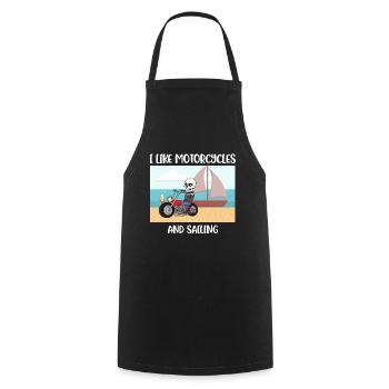 I Like Motorcycles And Sailing Sailing Gift - Cooking Apron - black - Front - AI Model Male 185 dark (185cm)