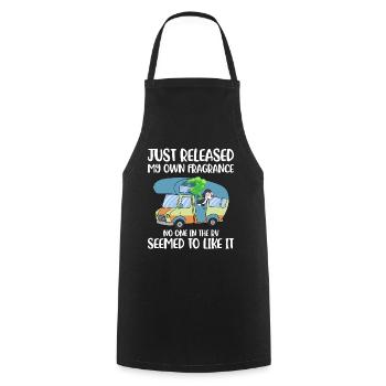 Just Released My Own Fragrance Motorhome Gift - Cooking Apron - black - Front - AI Model Male 185 dark (185cm)