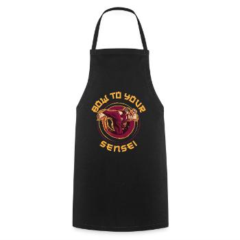 Bow To Your Sensei Karate Gift - Cooking Apron - black - Front - AI Model Male 185 dark (185cm)