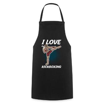 J’adore kickboxing Kickboxing Cadeau - Tablier de cuisine - noir - Devant - AI Model Male 185 dark (185cm)