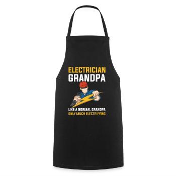 Electrician Grandpa Electrician Gift - Cooking Apron - black - Front - AI Model Male 185 dark (185cm)
