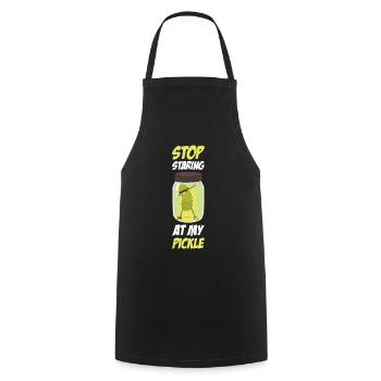 Stop Staring At My Pickle Cucumber Gift - Cooking Apron - black - Front - AI Model Male 185 dark (185cm)