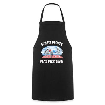Happy People Play Pickleball Pickleball Gift - Cooking Apron - black - Front - AI Model Male 185 dark (185cm)