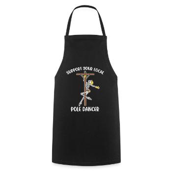 Cadeau optionnel local de pole dancer - Tablier de cuisine - noir - Devant - AI Model Male 185 dark (185cm)