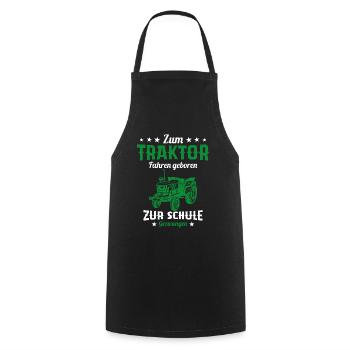 Né pour conduire un tracteur humour cadeau - Tablier de cuisine - noir - Devant - AI Model Male 185 dark (185cm)
