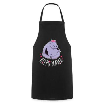 Hippo Mama Hippo Gift - Cooking Apron - black - Front - AI Model Male 185 dark (185cm)