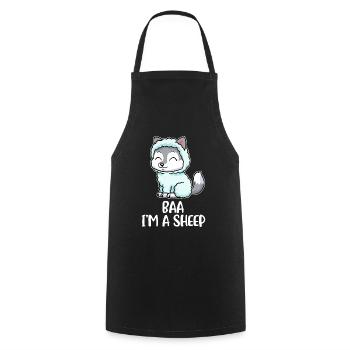 Baa Im A Sheep Sheep Gift - Cooking Apron - black - Front - AI Model Male 185 dark (185cm)