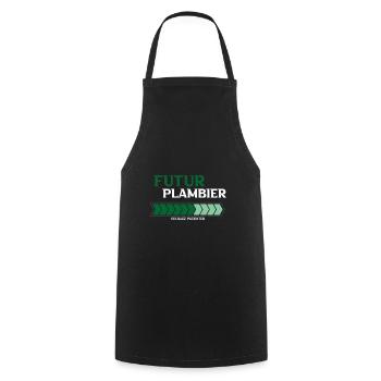 futur plombier - Tablier de cuisine - noir - Devant - AI Model Male 185 dark (185cm)