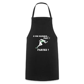 À vos marques.. Prêts? Partez! - Tablier de cuisine - noir - Devant - AI Model Male 185 dark (185cm)