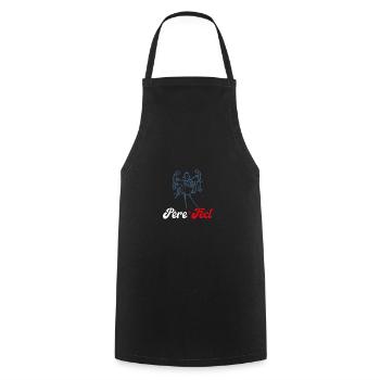 Pére Fect - Tablier de cuisine - noir - Devant - AI Model Male 185 dark (185cm)