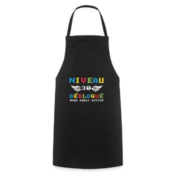 Niveau 30 débloqué mode adult activé - Tablier de cuisine - noir - Devant - AI Model Male 185 dark (185cm)