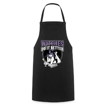 Les sorcières le font mieux cadeau Wicca - Tablier de cuisine - noir - Devant - AI Model Male 185 dark (185cm)