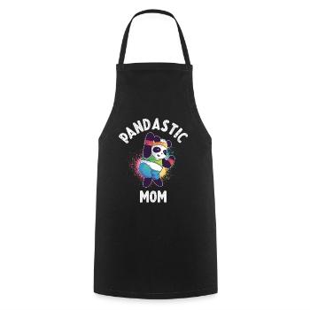 Panda Mom Panda Bear Gift - Cooking Apron - black - Front - AI Model Male 185 dark (185cm)