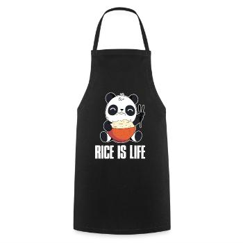 Rice Is Life Panda Panda Bear Gift - Cooking Apron - black - Front - AI Model Male 185 dark (185cm)