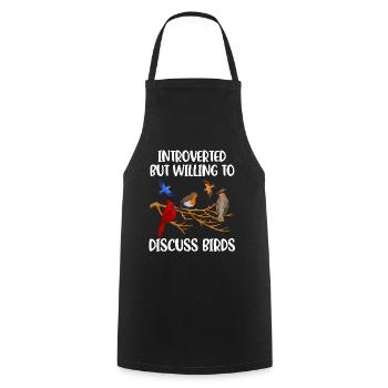 Introverted Birds Introverted Gift - Cooking Apron - black - Front - AI Model Male 185 dark (185cm)