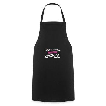 j'suis pas vieux vintage - Tablier de cuisine - noir - Devant - AI Model Male 185 dark (185cm)