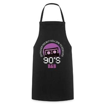 Introverti cadeau introverti R& B des années 90 - Tablier de cuisine - noir - Devant - AI Model Male 185 dark (185cm)