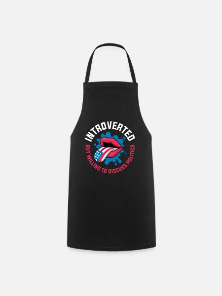 Introverted Politics Introvertiert Geschenk - Kochschürze - Schwarz