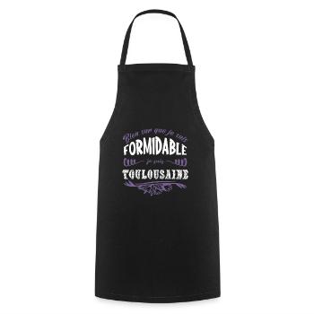 Toulouse humour ville cadeau toulousain, région - Tablier de cuisine - noir - Devant - AI Model Male 185 dark (185cm)