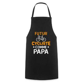Futur cycliste comme papa - Tablier de cuisine - noir - Devant - AI Model Male 185 dark (185cm)