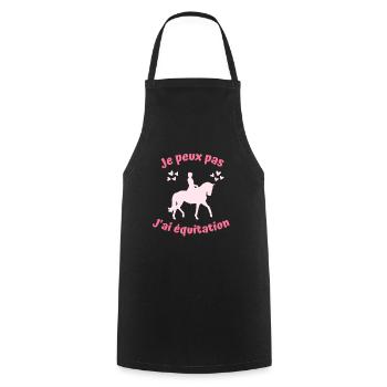 Je Peux Pas J'ai Equitation Idée Cadeau Cavalière - Tablier de cuisine - noir - Devant - AI Model Male 185 dark (185cm)