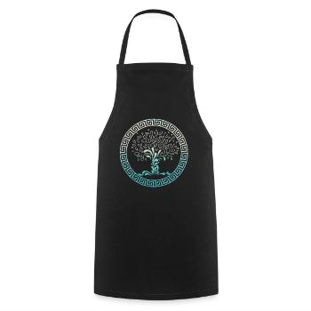 Yggdrasil Arbre de Vie Viking Symbole nordique - Tablier de cuisine - noir - Devant - AI Model Male 185 dark (185cm)
