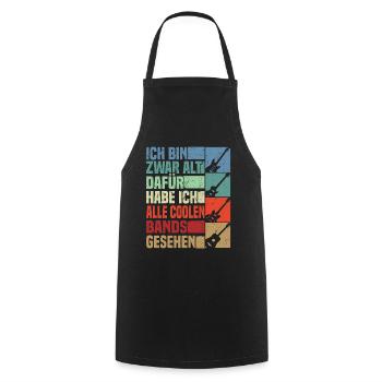 Rocker und Gitarrenliebhaber alle coolen Rockbands - Kochschürze - Schwarz - Vorne - AI Model Male 185 dark (185cm)