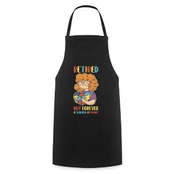 Cadeau d’enseignant à la retraite - Tablier de cuisine - noir - Devant - AI Model Male 185 dark (185cm)
