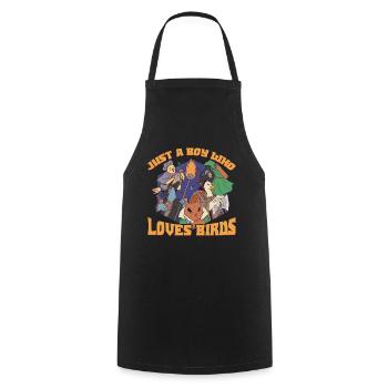 Juste un garçon qui aime les oiseaux Cadeau d’oiseau - Tablier de cuisine - noir - Devant - AI Model Male 185 dark (185cm)