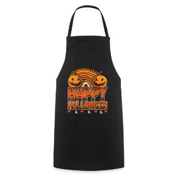 Halloween Rainbow Happy Hallowen avec citrouille - Tablier de cuisine - noir - Devant - AI Model Male 185 dark (185cm)