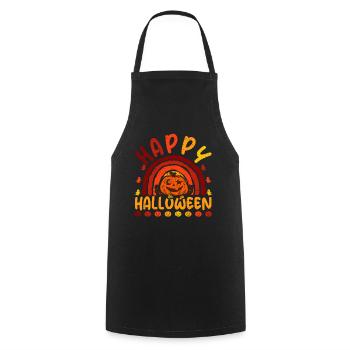 Halloween Rainbow Happy Hallowen avec citrouille - Tablier de cuisine - noir - Devant - AI Model Male 185 dark (185cm)