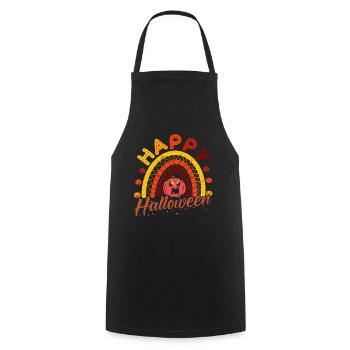 Halloween Rainbow Happy Hallowen avec citrouille - Tablier de cuisine - noir - Devant - AI Model Male 185 dark (185cm)
