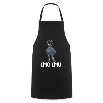 Emo Emu Bird Gift - Cooking Apron - black - Front - AI Model Male 185 dark (185cm)
