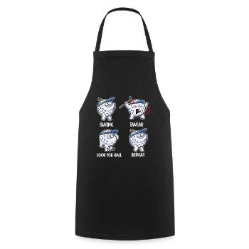 Swing Swear Look For Ball Golf Gift - Cooking Apron - black - Front - AI Model Male 185 dark (185cm)
