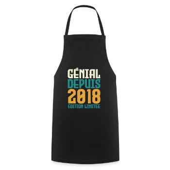 Génial depuis 2018 - Tablier de cuisine - noir - Devant - AI Model Male 185 dark (185cm)