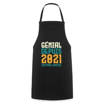 Génial depuis 2021 - Tablier de cuisine - noir - Devant - AI Model Male 185 dark (185cm)