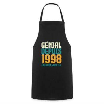 Génial depuis 1998 - Tablier de cuisine - noir - Devant - AI Model Male 185 dark (185cm)