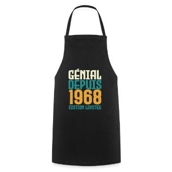 Génial depuis 1968 - Tablier de cuisine - noir - Devant - AI Model Male 185 dark (185cm)