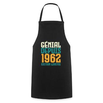 Génial depuis 1962 - Tablier de cuisine - noir - Devant - AI Model Male 185 dark (185cm)