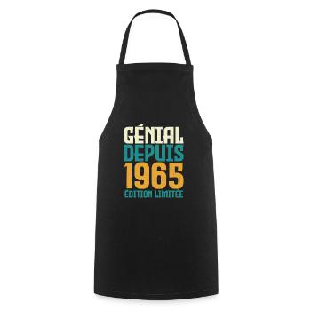 Génial depuis 1965 - Tablier de cuisine - noir - Devant - AI Model Male 185 dark (185cm)