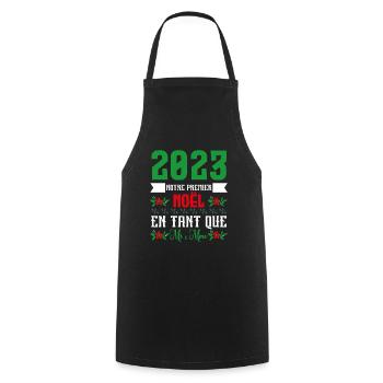 Notre premier Noël en tant que M. et Mme 2023 - Tablier de cuisine - noir - Devant - AI Model Male 185 dark (185cm)