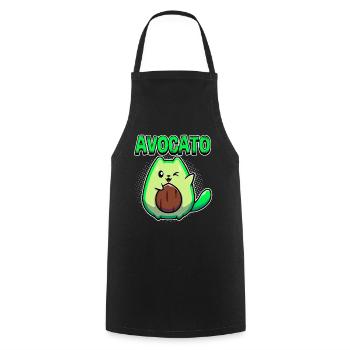 Avocato Mix aus Avocado und Katze für Vegetarier - Kochschürze - Schwarz - Vorne - AI Model Male 185 dark (185cm)