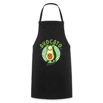 Avocato Mix aus Avocado und Katze für Vegetarier - Kochschürze - Schwarz - Vorne - AI Model Male 185 dark (185cm)