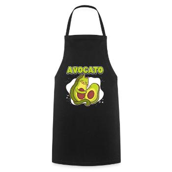 Avocato Mix aus Avocado und Katze für Vegetarier - Kochschürze - Schwarz - Vorne - AI Model Male 185 dark (185cm)